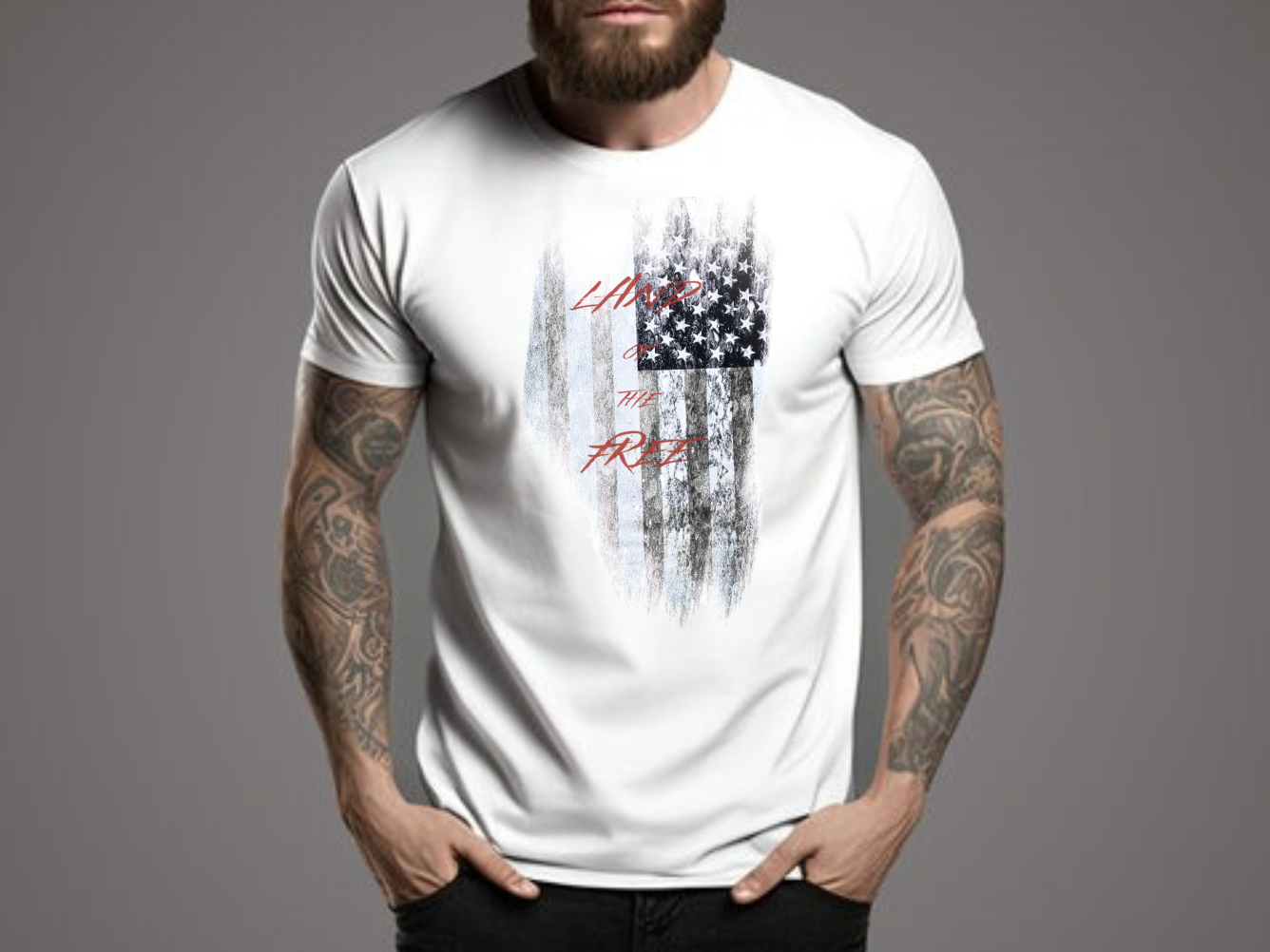 Land of the Free Patriotic Short Sleeve T-shirt